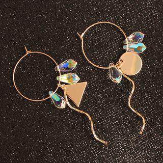 Artificial Crystal Swirl Hoop Earring