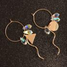 Artificial Crystal Swirl Hoop Earring