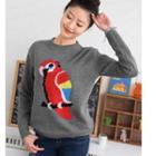 Parrot Intarsia Knit Sweater