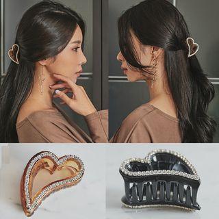 Rhinestone Heart Hair Claw