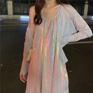 Halter Iridescence A-line Dress As Shown In Figure - One Size