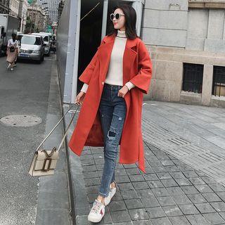 Notch-lapel Snap-breasted Coat