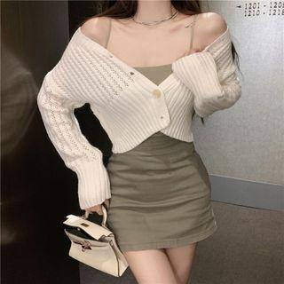 Camisole Top / Mini Pencil Skirt / Cropped Cardigan