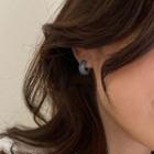 Glaze Open Hoop Earring 1 Pair - Silver Needle Earring - One Size