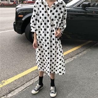 Polka Dot Midi Shirtdress Polka Dot - One Size