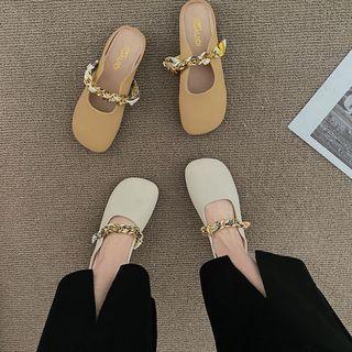 Printed Scarf Mary Jane Shoes