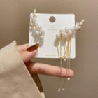 Faux Pearl Alloy Fringed Earring 1 Pair - E4000 - 925 Silver - Gold - One Size