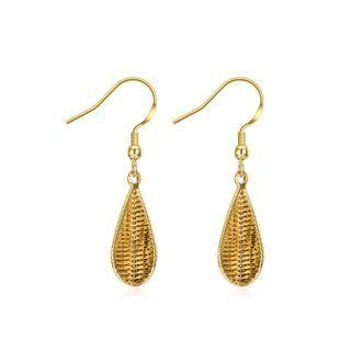 Fashion Romantic Plated Gold Water Drop Earrings Golden - One Size