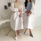 Pastel-panel Long Cotton Dress