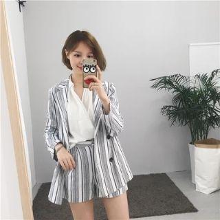 Set: Striped Blazer + Shorts