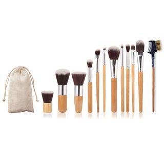 Set Of 12: Makeup Brush Wood Color - One Size