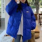 Stand Collar Padded Jacket Blue - One Size
