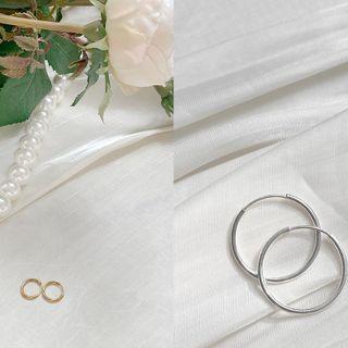 Sliver Hoop Earrings In 2 Types