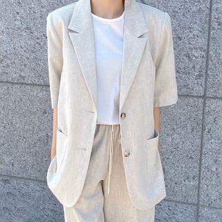 Short-sleeve Oversized Blazer