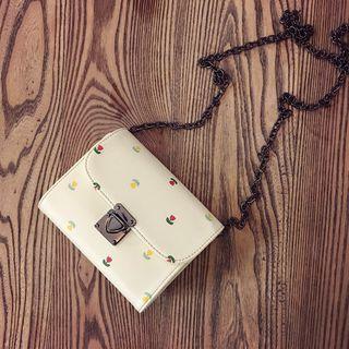 Floral Print Chain Strap Crossbody Bag