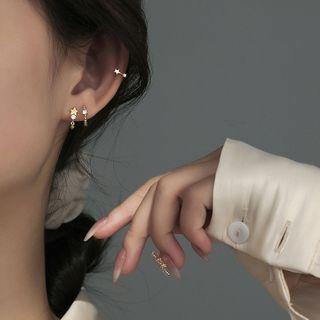 Star Sterling Silver Rhinestone Earring