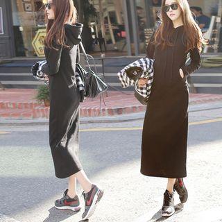 Midi Sheath Hoodie Dress