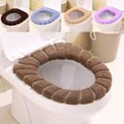 Set Of 4: Fleece Toilet Seat Cover