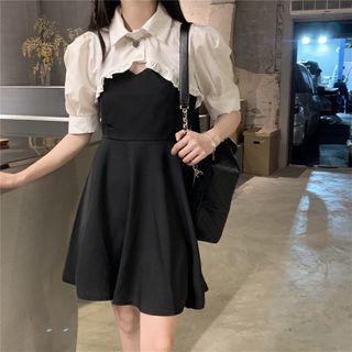 Set : Cropped Shirt + Sleeveless Dress