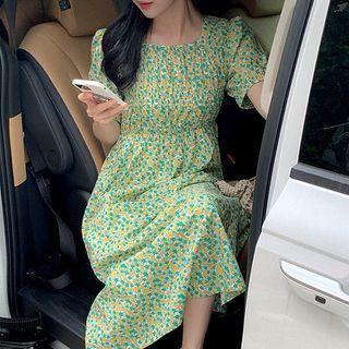 Plus Size Floral Long Empire Dress