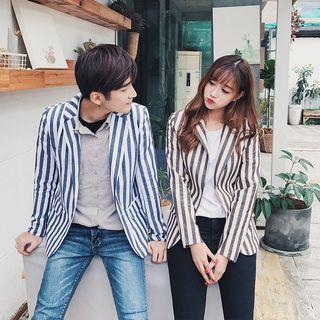 Couple Matching Striped Blazer