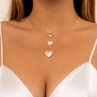Set Of 3: Heart Pendant Necklace