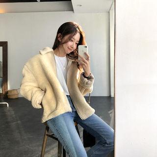 Boucl -knit Faux-shearling Jacket