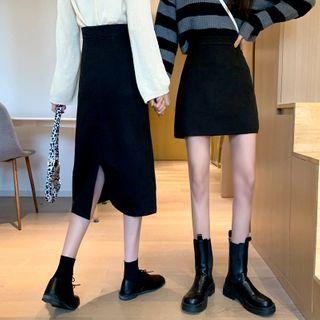 Slit Midi A-line Skirt / Mini A-line Skirt