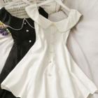 Pearl-trim Sleeveless A-line Dress