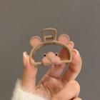 Bear Alloy Hair Clamp Pink & Beige - One Size