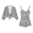 Floral Blouse / Spaghetti Strap Romper
