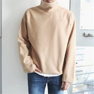 Mock-neck Boxy-fit Fleece Top