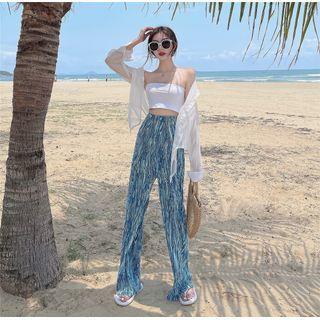 Strapless Top / Plain Shirt / Wide Leg Pants