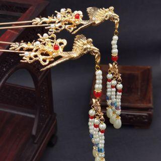 Faux Pearl Fringed Hair Stick