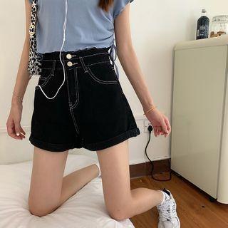 High-waist Double Buttoned Shorts