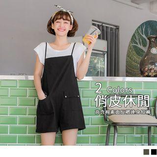 Spaghetti-strap Fold-up Romper