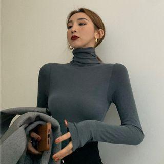Plain Crewneck Knit Top / Plain Mock Neck Knit Top