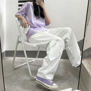 High-waist Asymmetrical Pocket Cargo Pants