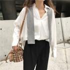 Mock-two Color-block Long-sleeve Shirt