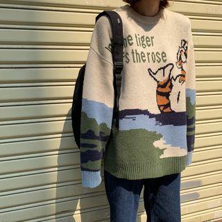 Tiger Sweater As Shown In Figure - One Size