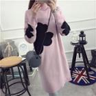 Clover Embroidered Long Sleeve Knit Dress