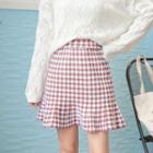 Pleated Check Knit Skirt