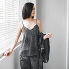 Set: Thin Jacket + Strappy Top + Pants