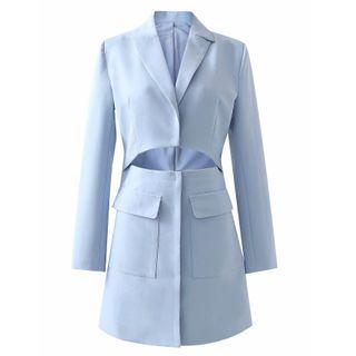 Plain Cutout Mini Bodycon Blazer Dress