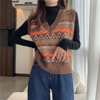 Ethnic Print Vest