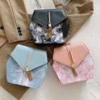 Tie-dyed Faux Leather Hexagon Crossbody Bag