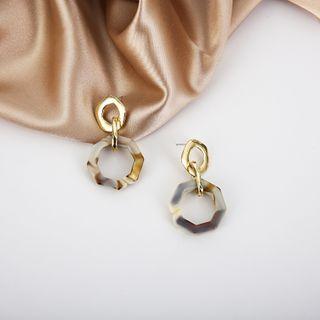 Acrylic Hoop Earring 1 Pair - 925 Silver Earrings - One Size