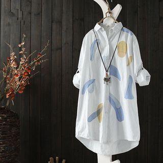 Long-sleeve Print Tunic Shirt