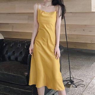 Spaghetti Strap Draped Sheath Dress