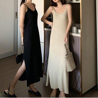 Spaghetti Strap Knit Maxi Dress